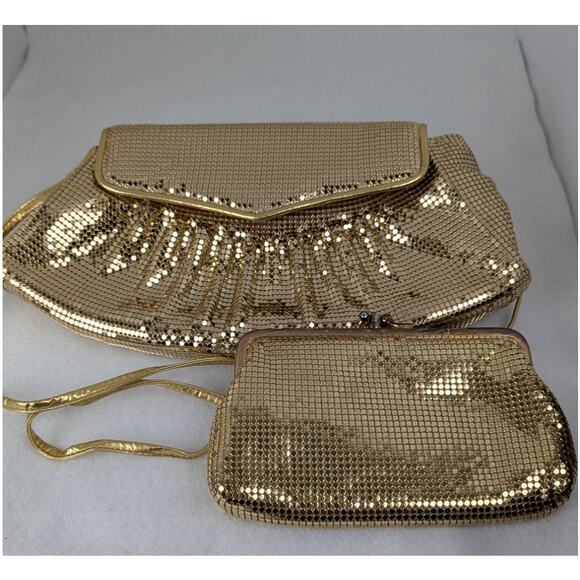 Vtge Whiting and Davis 2pc set convertible purse and money/makeup bag Purse EUC - Picture 1 of 14